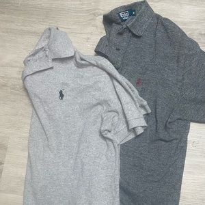 TWO Grey Polo Ralph Lauren shirts. Size Medium.